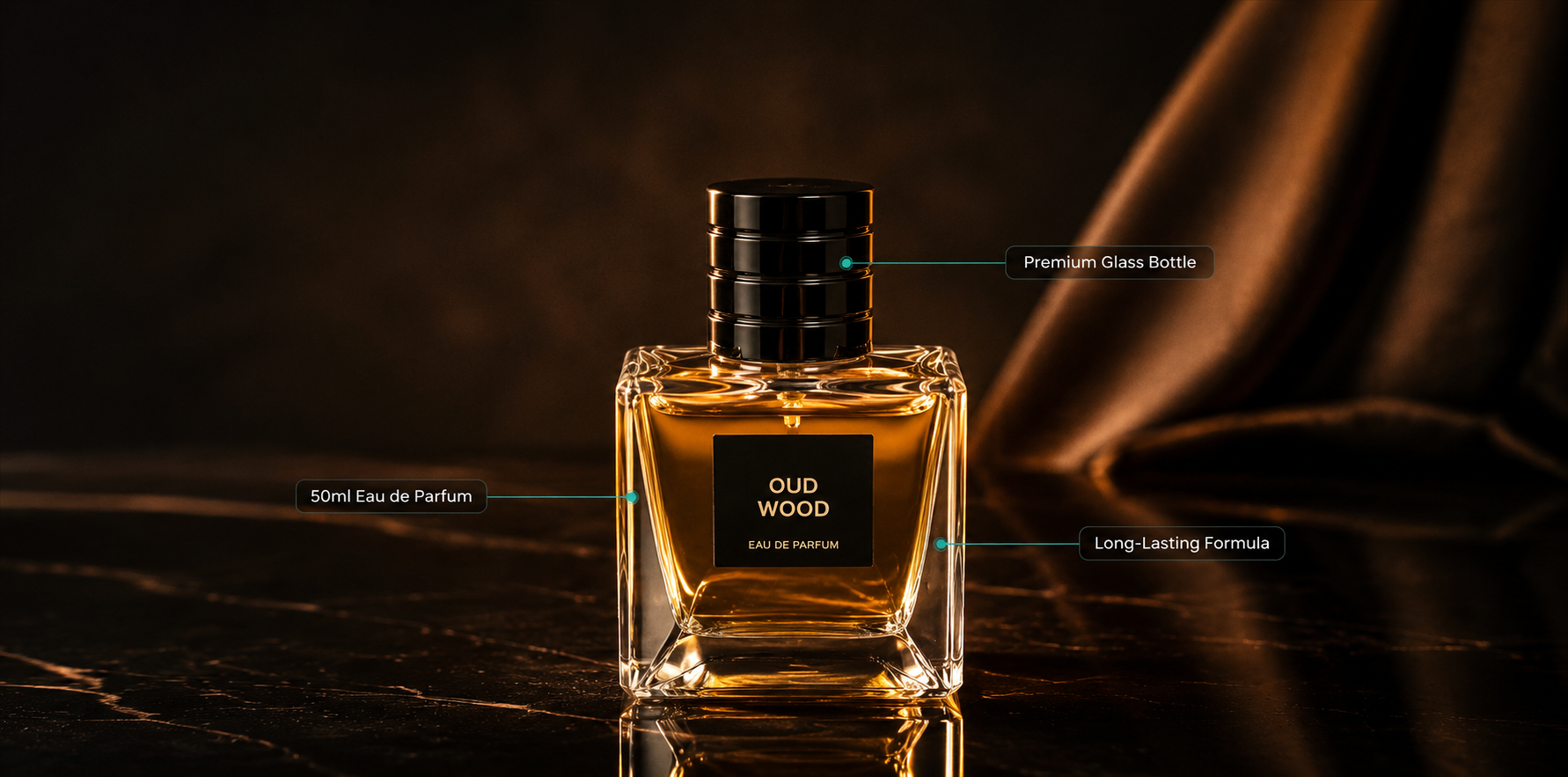 Same perfume bottle after professional studio product photography by Prime View Studio with dramatic lighting