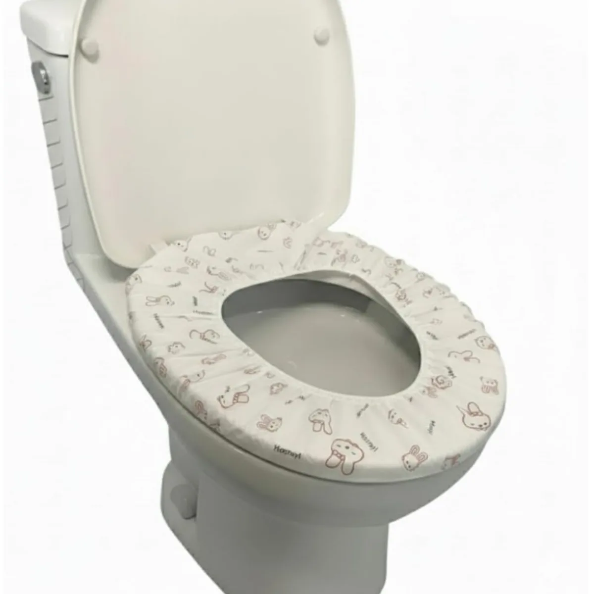 Raw customer photo before editing: Cushioned Toilet Seat Cover, Warm, Washable, Universal Fit, Elastic Grip, One Size