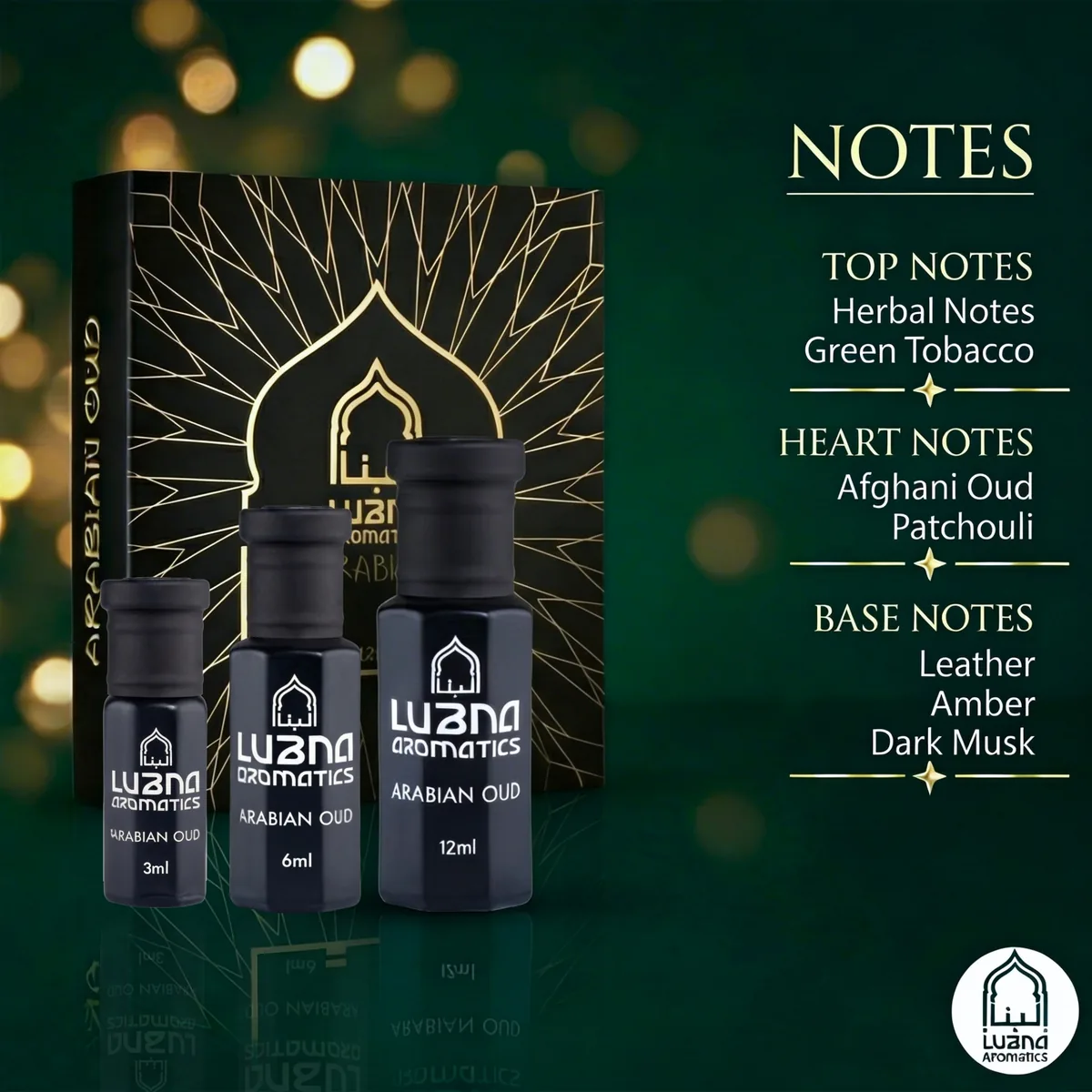 Marketplace ready listing photo: Lubna Aromatics ASO Sport, Fresh Aquatic Notes, Alcohol Free Attar Oil, Long Lasting, 100 ml
